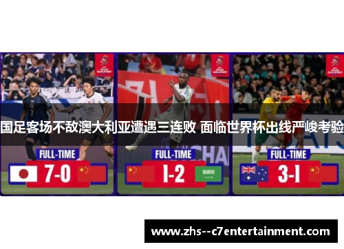 国足客场不敌澳大利亚遭遇三连败 面临世界杯出线严峻考验